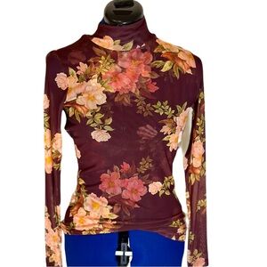 WINONA REBECCA MESH MOCK NECK LONG SLEEVE TEE MESH TEE JOHNNY WAS